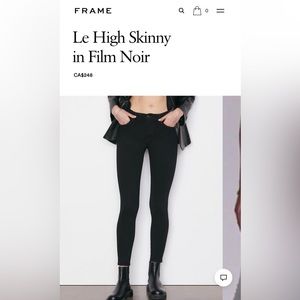 FRAME Le High Skinny Jeans in Black size 31